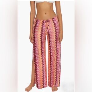 BECCA Crochet flowy slit beach pants coverup